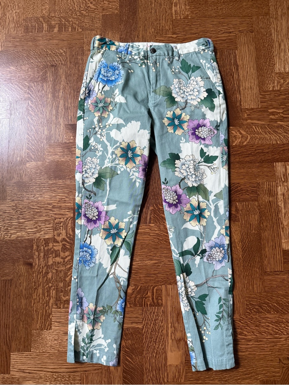 JOHNNY WAS Floral Twill Pants Trousers Boho Maximalism Cottagecore Botanical 4